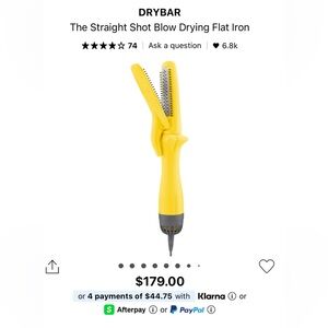 Drybar The Straight Shot Blow-Drying Flat Iron - Yellow